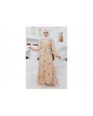 Alya Şifon Elbise - Bej