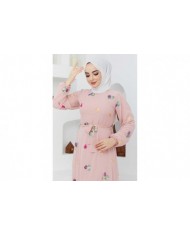 Alya Şifon Elbise - Gül Kurusu