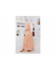 Cankız Çiçek Elbise - Oranj
