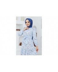 Cankız Çiçek Elbise - Bebe Mavi