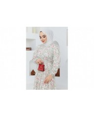 Cankız Çiçek Elbise - Yeşil