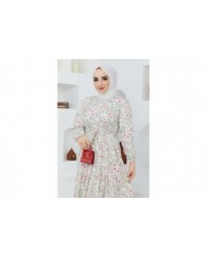 Cankız Çiçek Elbise - Yeşil