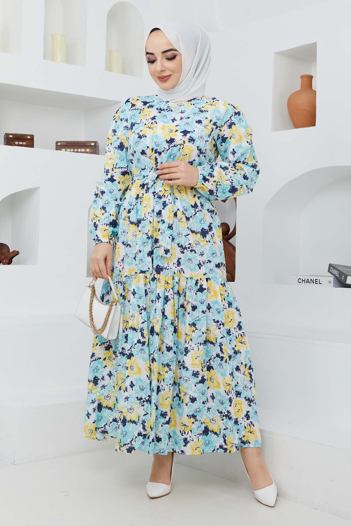 Cankız Çiçek Elbise - Sarı