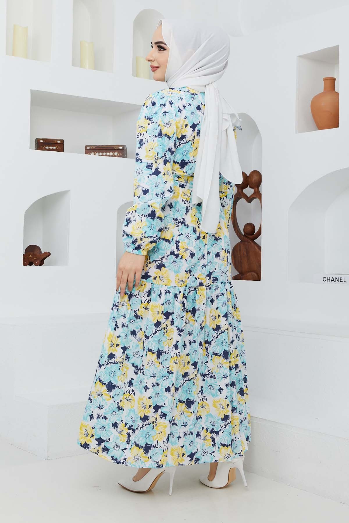 Cankız Çiçek Elbise - Sarı