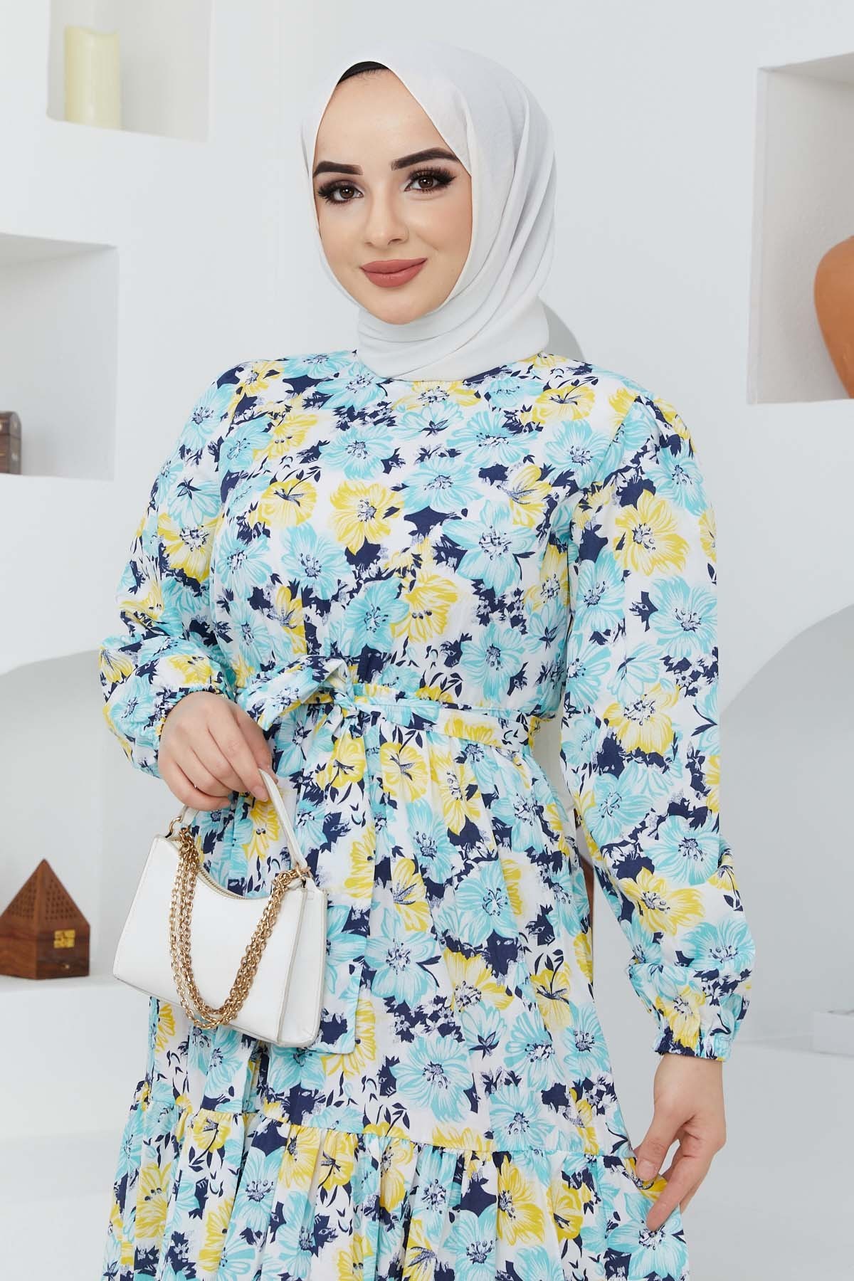 Cankız Çiçek Elbise - Sarı