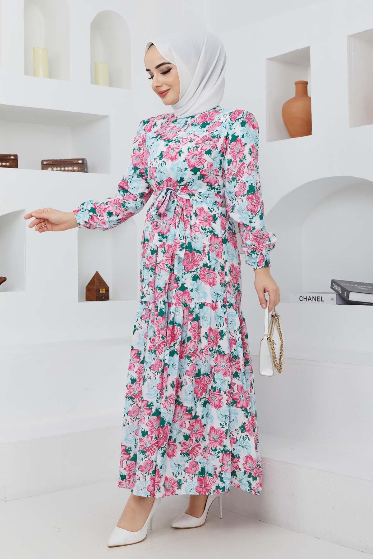 Cankız Çiçek Elbise - Pembe