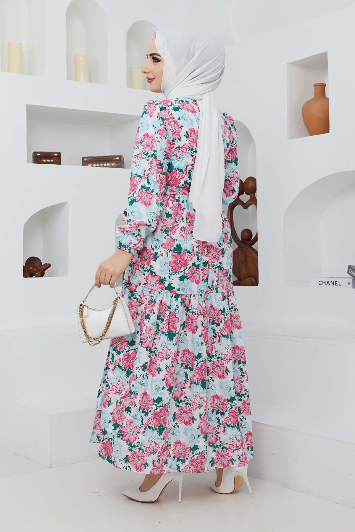 Cankız Çiçek Elbise - Pembe