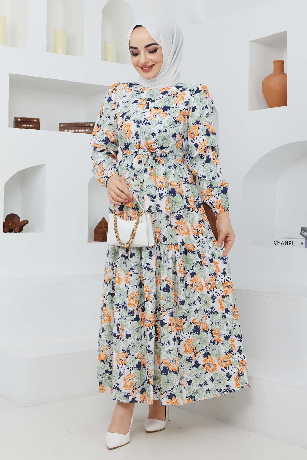 Cankız Çiçek Elbise - Çağla