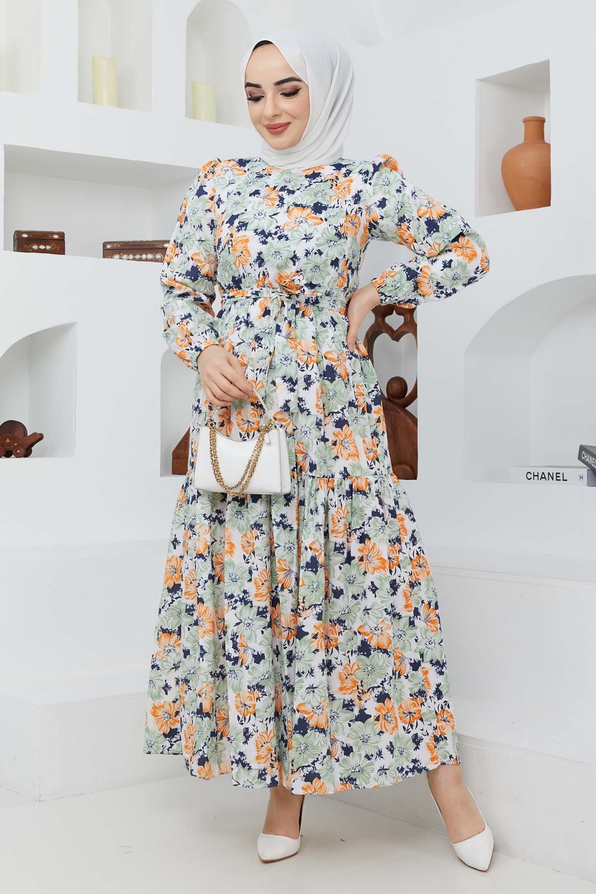 Cankız Çiçek Elbise - Çağla