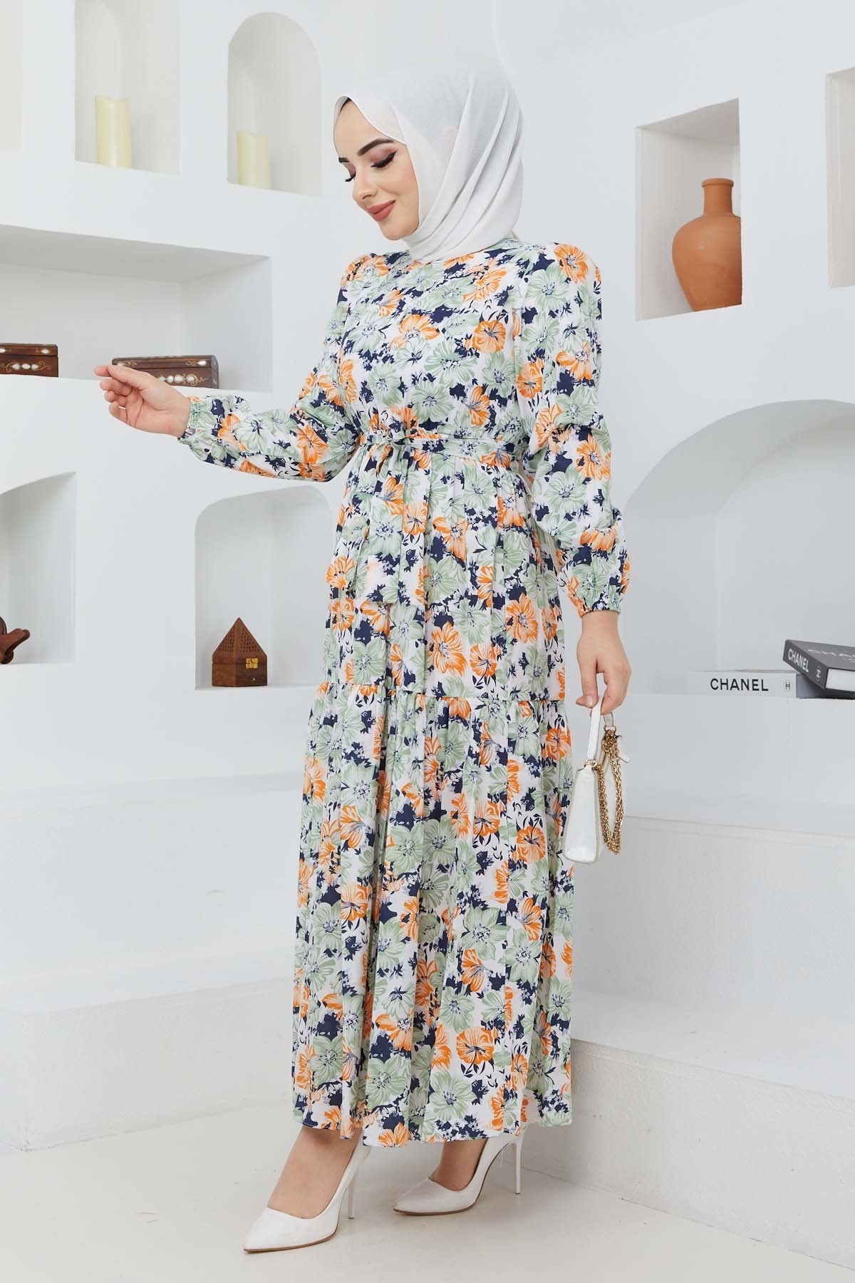 Cankız Çiçek Elbise - Çağla