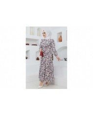 Cankız Çiçek Elbise - Siyah