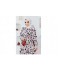 Cankız Çiçek Elbise - Siyah