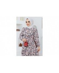 Cankız Çiçek Elbise - Siyah