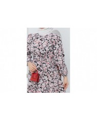 Cankız Çiçek Elbise - Siyah