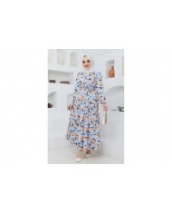 Cankız Çiçek Elbise - Mavi