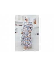 Cankız Çiçek Elbise - Mavi