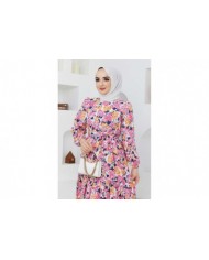 Cankız Çiçek Elbise - Fuşya