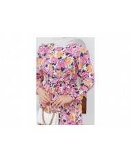 Cankız Çiçek Elbise - Fuşya