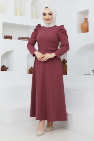 Buket Krep Elbise - Gül Kurusu