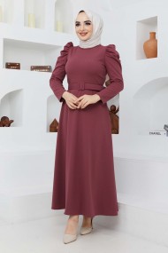 Buket Krep Elbise - Gül Kurusu