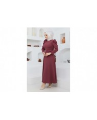 Buket Krep Elbise - Gül Kurusu