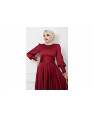 Beli Piliseli Abiye - Bordo