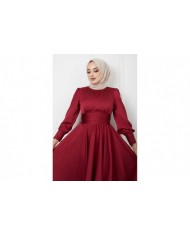 Beli Piliseli Abiye - Bordo
