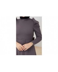 Buket Krep Elbise - Füme