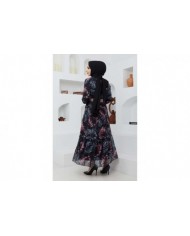 Yelda Şifon Elbise - Siyah