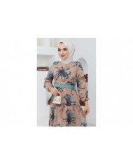 Yelda Şifon Elbise - Camel