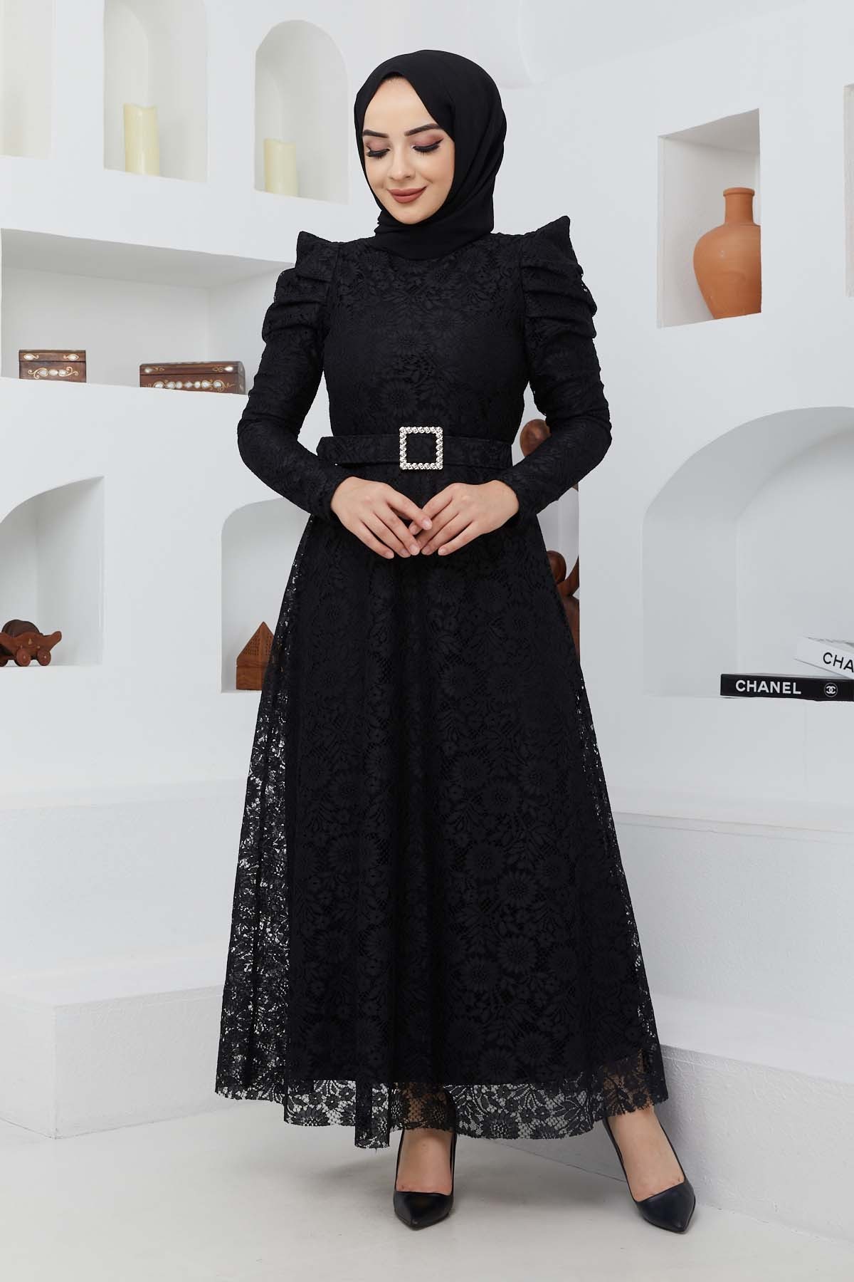 Dila Dantel Abiye - Siyah