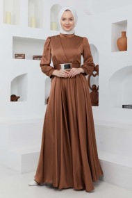 Ayna Saten Abiye - Kahve