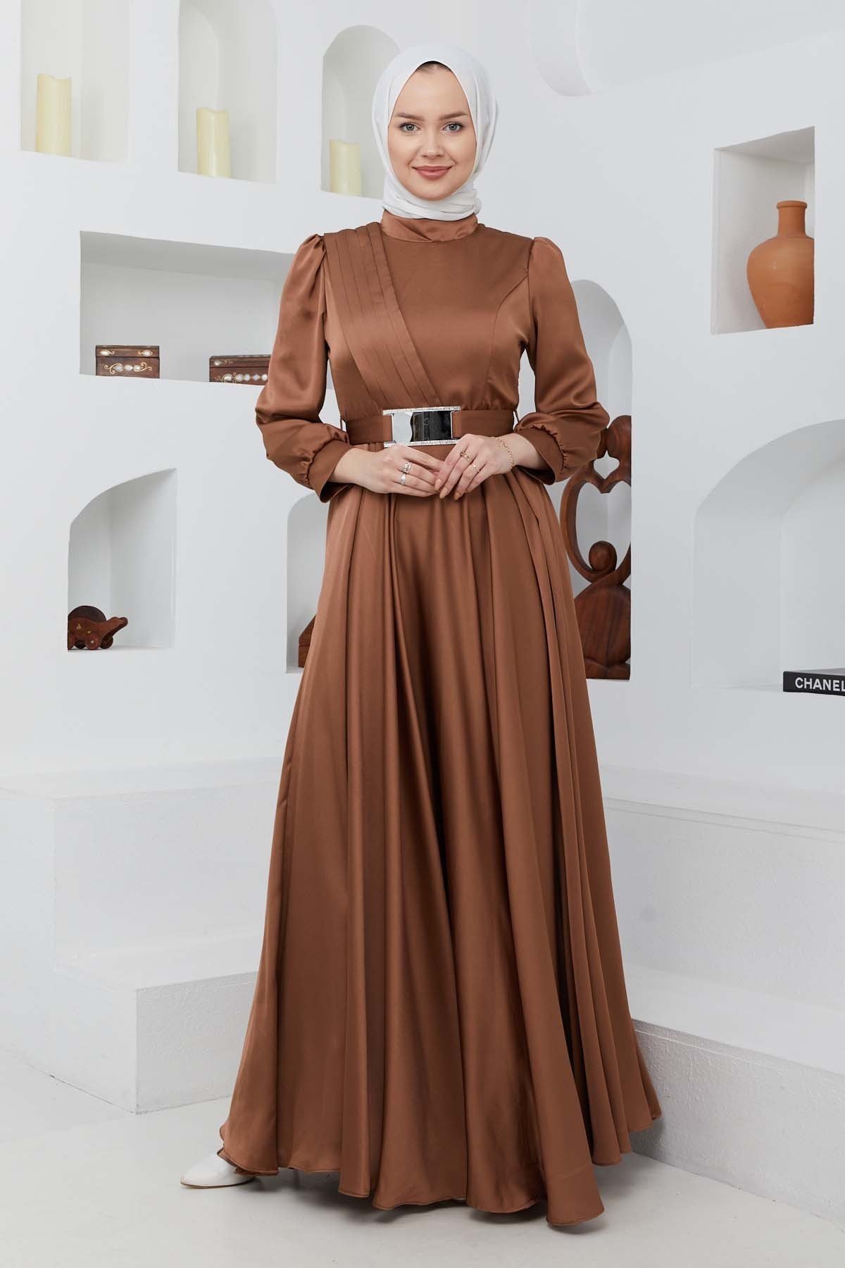 Ayna Saten Abiye - Kahve