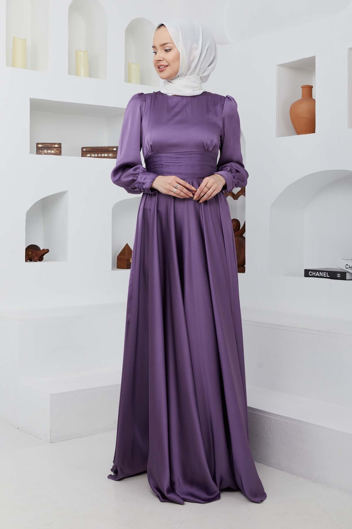 Başak Saten Abiye - Lila
