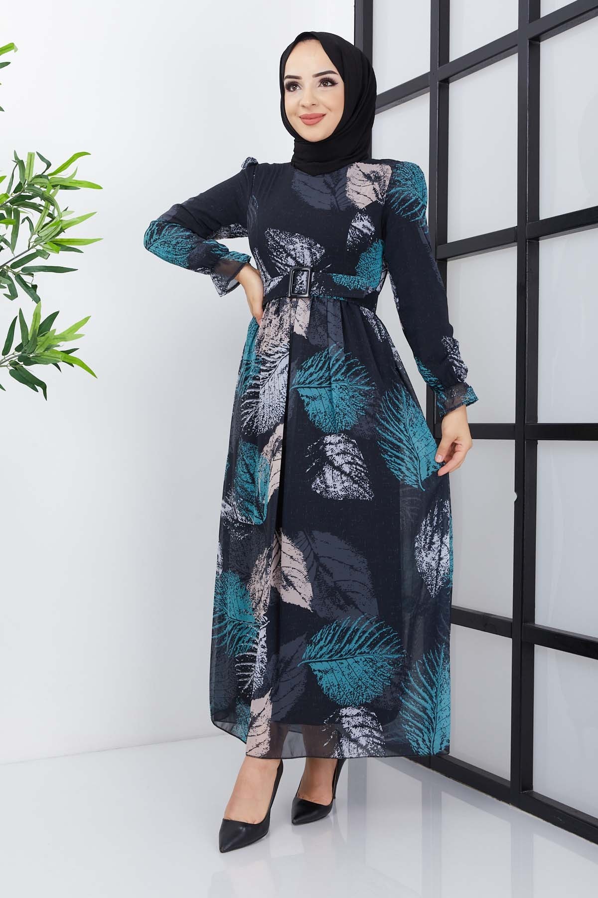 Elfida Şifon Elbise - Siyah