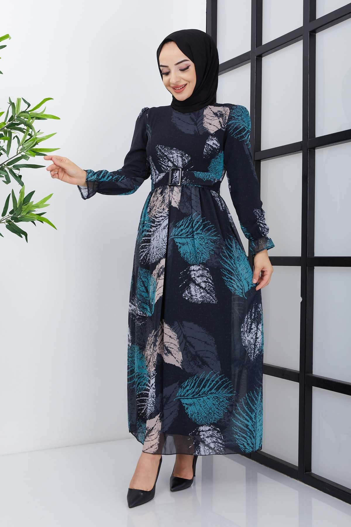 Elfida Şifon Elbise - Siyah