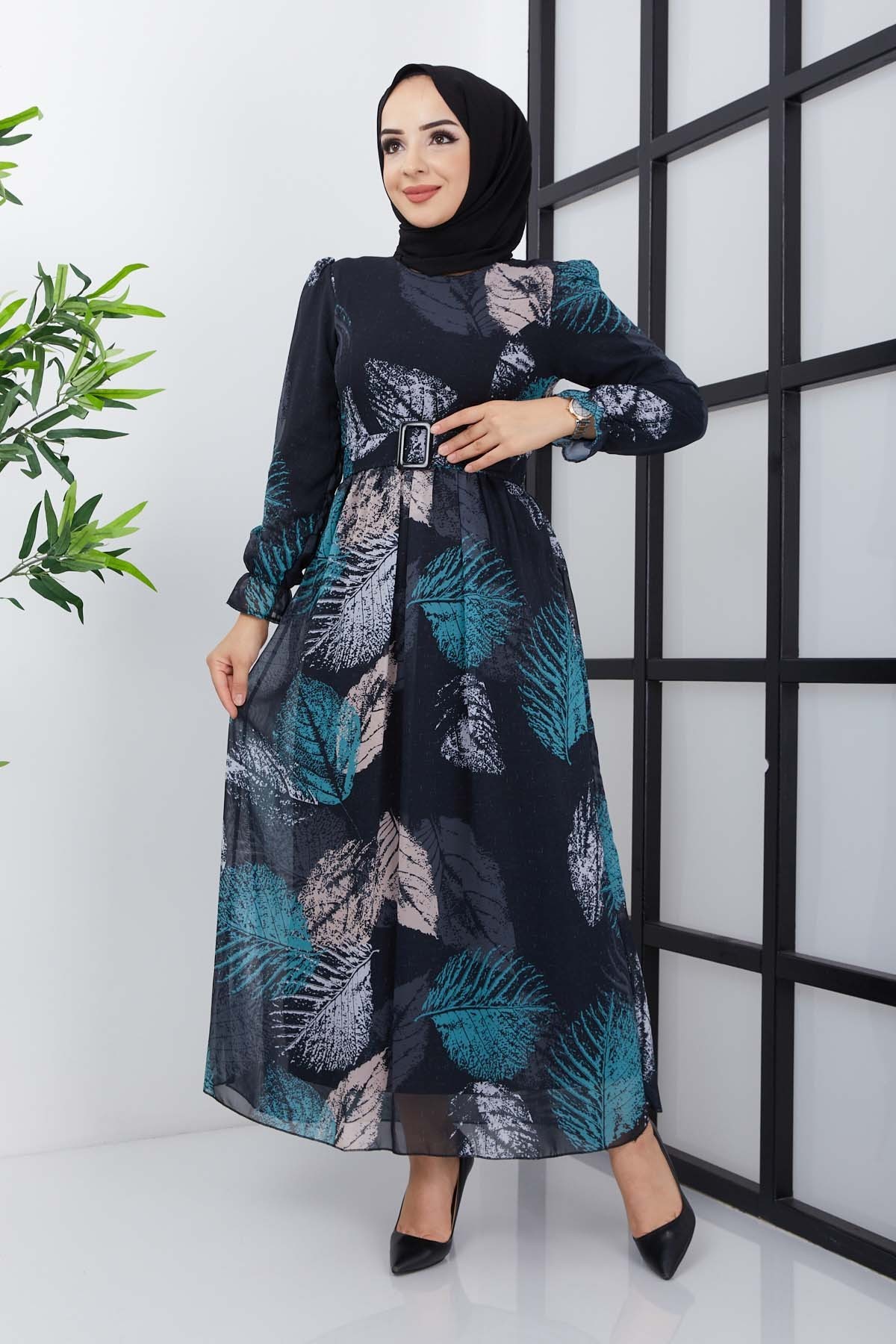 Elfida Şifon Elbise - Siyah