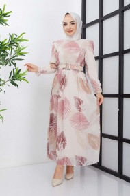 Elfida Şifon Elbise - Gül Kurusu