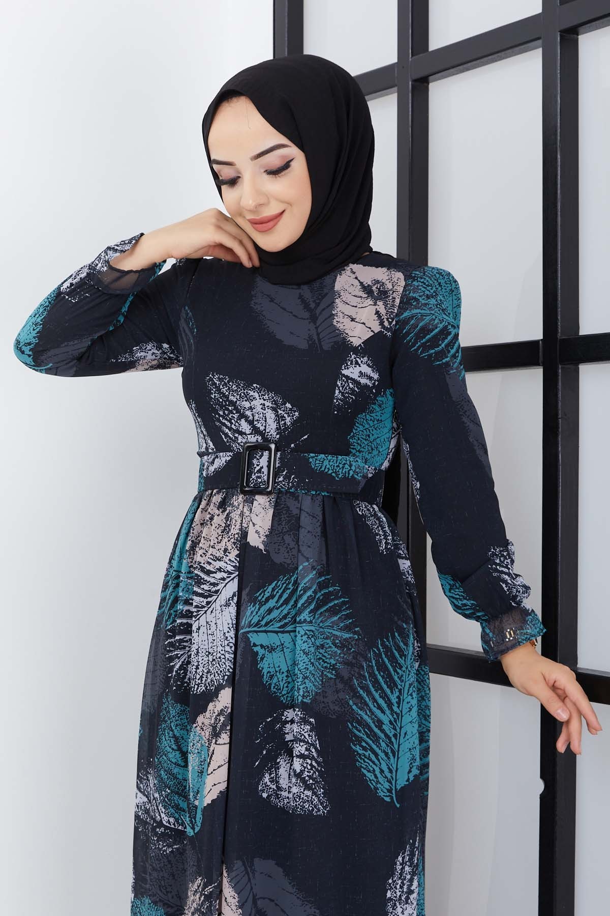 Elfida Şifon Elbise - Siyah