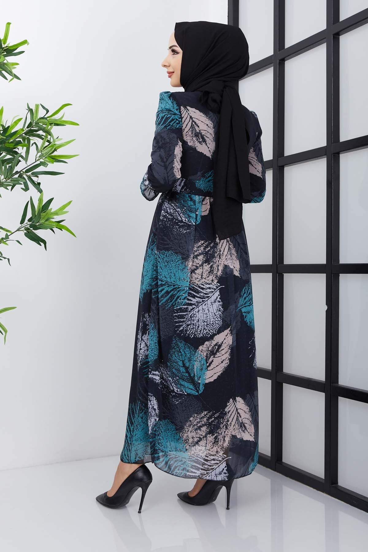 Elfida Şifon Elbise - Siyah