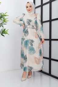 Elfida Şifon Elbise - Yeşil