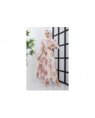 Elfida Şifon Elbise - Gül Kurusu