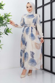 Elfida Şifon Elbise - Mavi