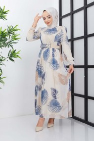 Elfida Şifon Elbise - Mavi