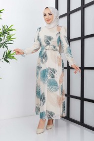 Elfida Şifon Elbise - Yeşil