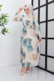 Elfida Şifon Elbise - Yeşil