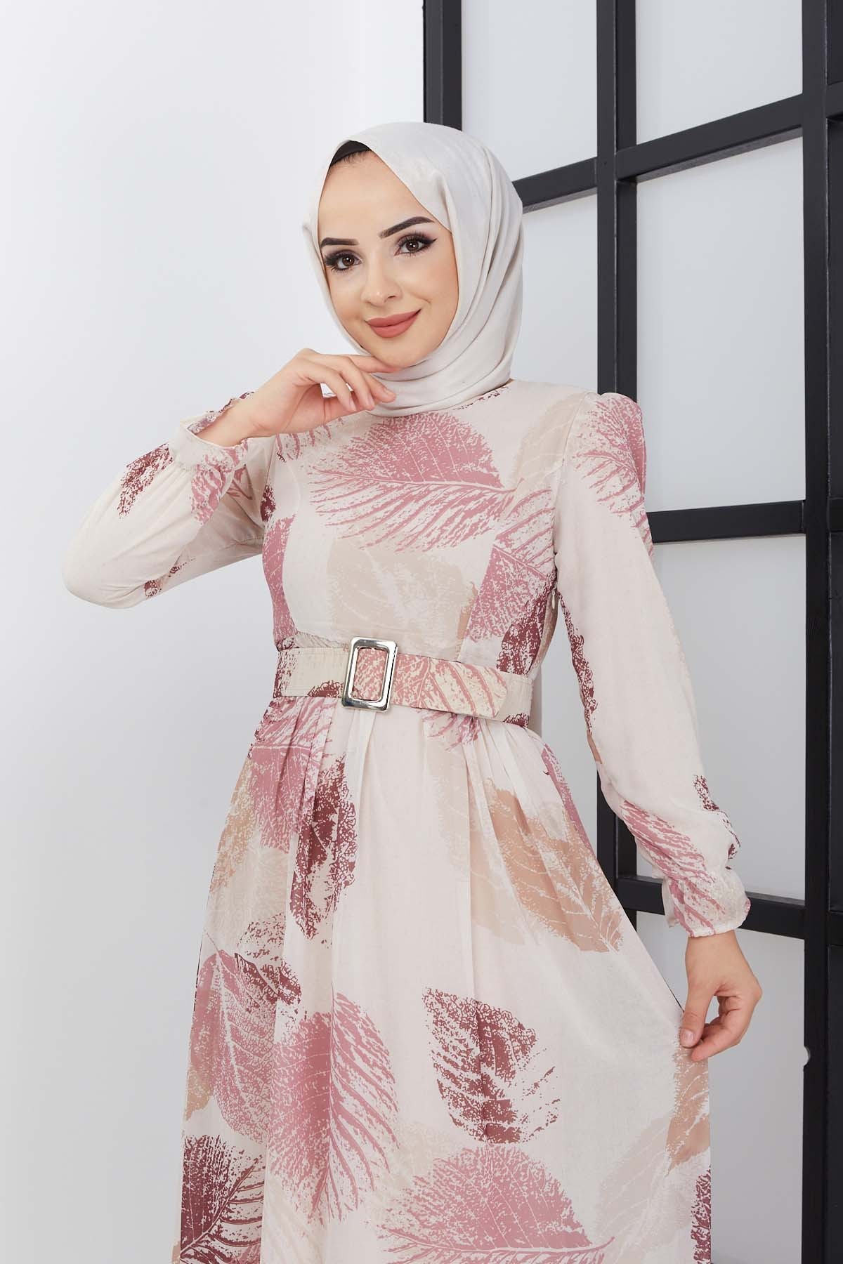 Elfida Şifon Elbise - Gül Kurusu