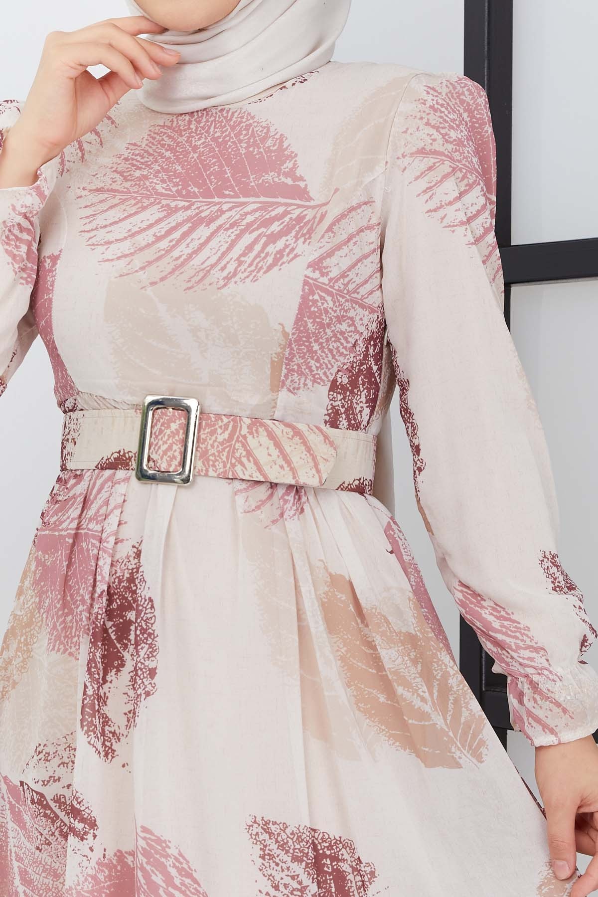 Elfida Şifon Elbise - Gül Kurusu