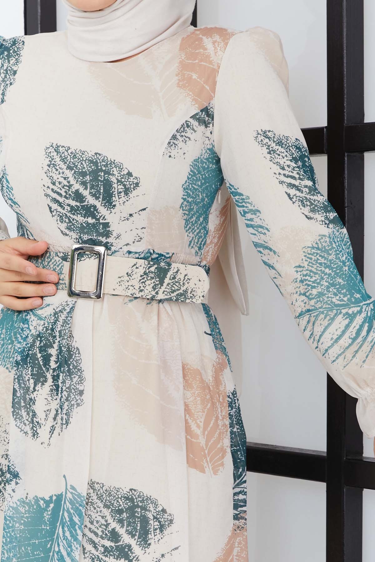 Elfida Şifon Elbise - Yeşil