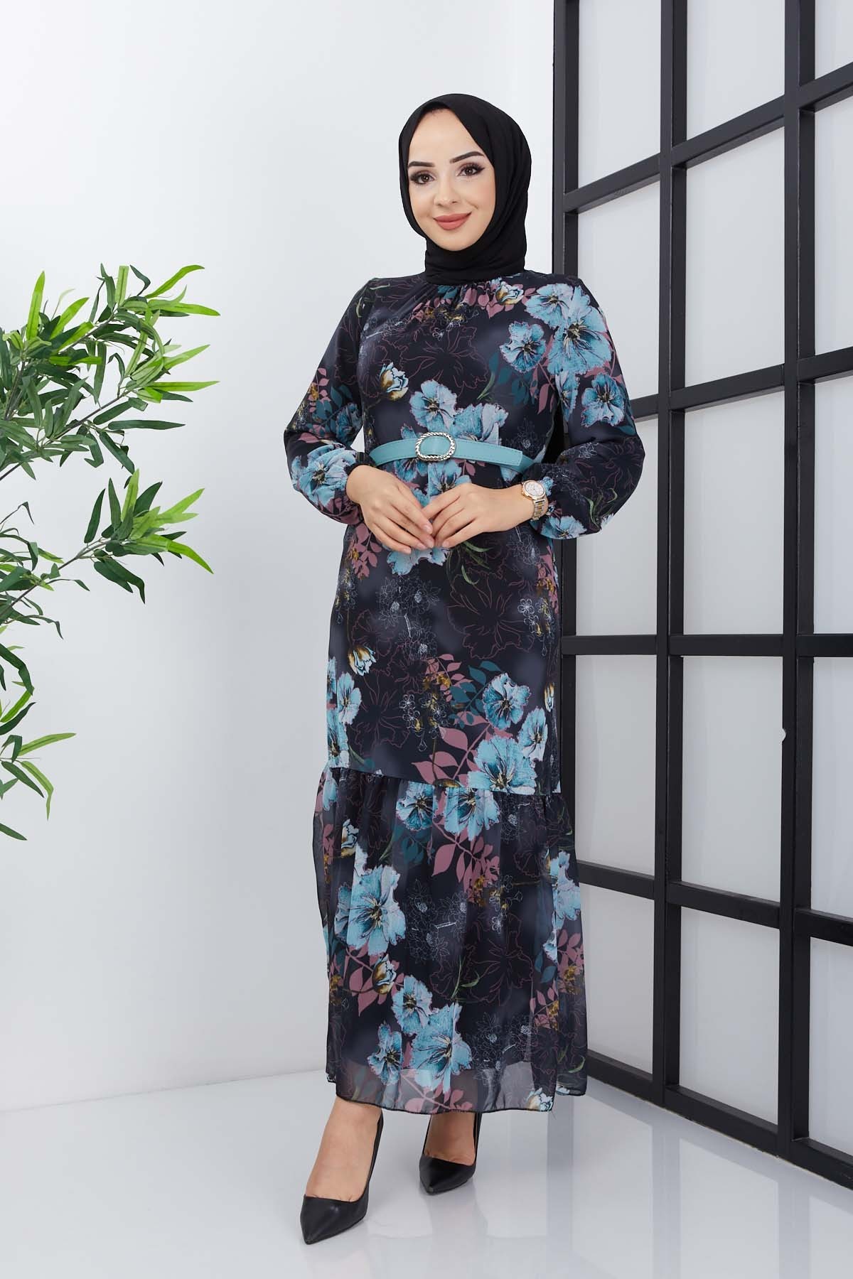 Balım Şifon Elbise - Siyah